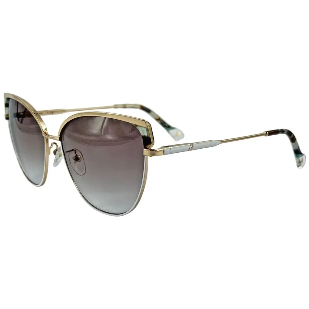 Yalea SYA082 Helena Womens Metal Sunglass 0361 Rose Gold White 59-15 w Case